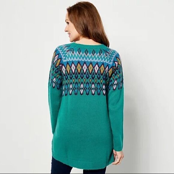 LOGO Lavish by Lori Goldstein Fairisle Sweater - Picture 2 of 8